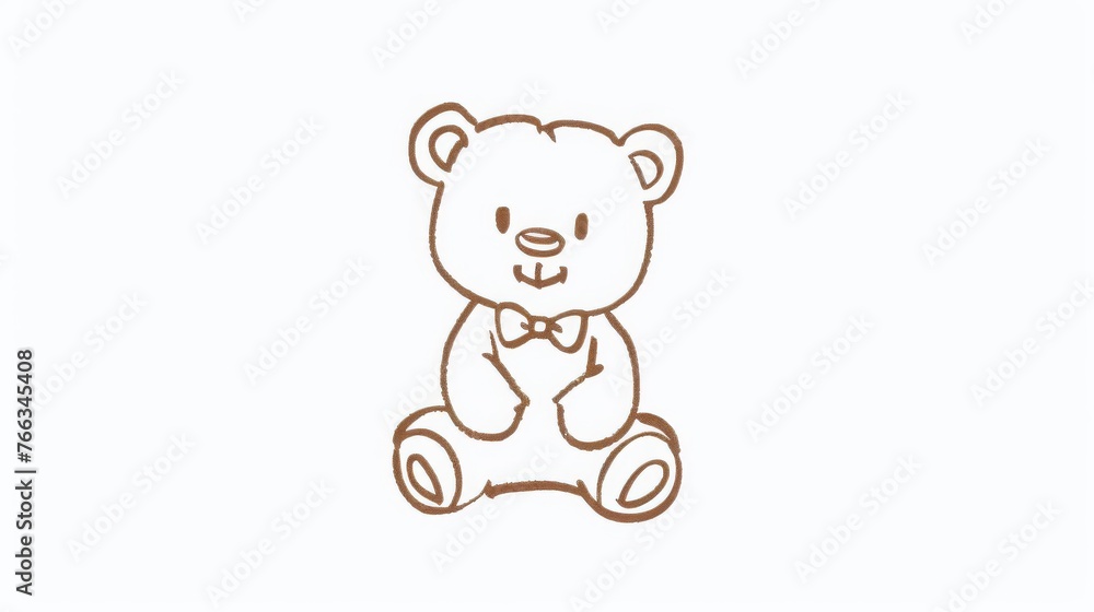 Draw a bear in a white room wearing a bowtie Draw a bear in a white room wearing a bowtie