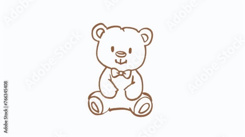  Draw a bear in a white room wearing a bowtie