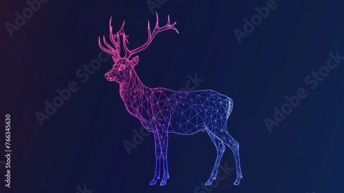  A stylized image of a deer  featuring antlers both on its head and back