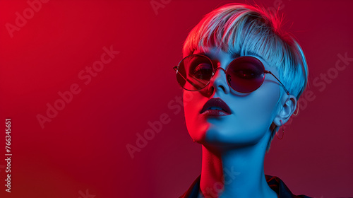 portrait of a woman in sunglasses , generative ai