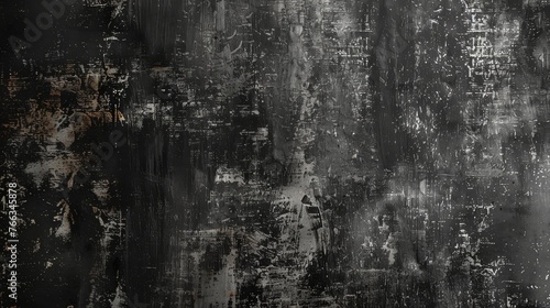 Grungy Black Abstract Painting with Texture