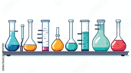 Laboratory Glassware flat vector isolated on white background