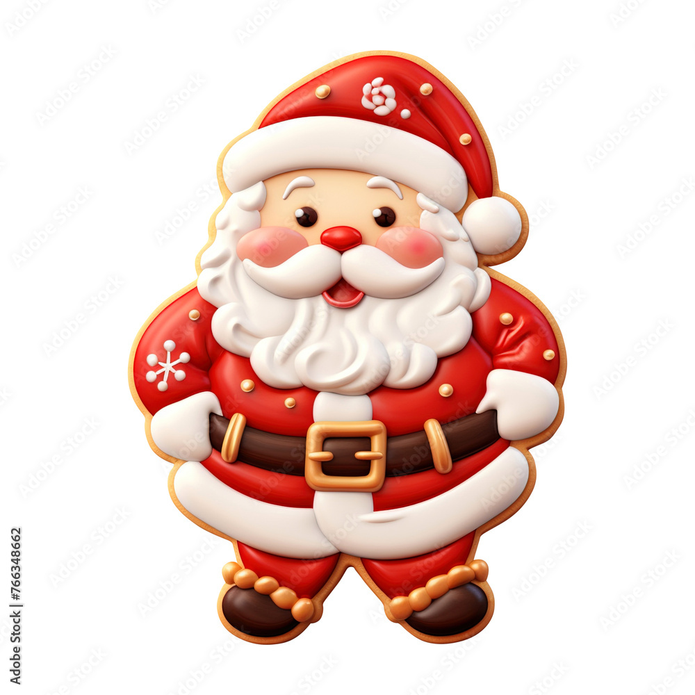 Santa claus christmas cookies isolated on a transparent Background Santa claus christmas cookies isolated on a transparent Background