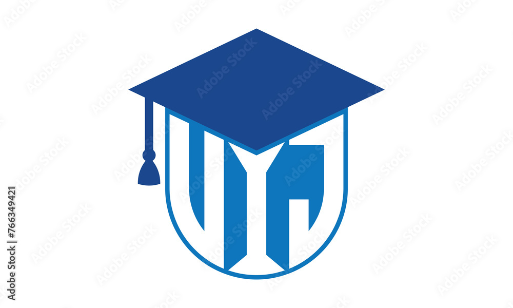 VIJ initial letter academic logo design vector template. school college ...