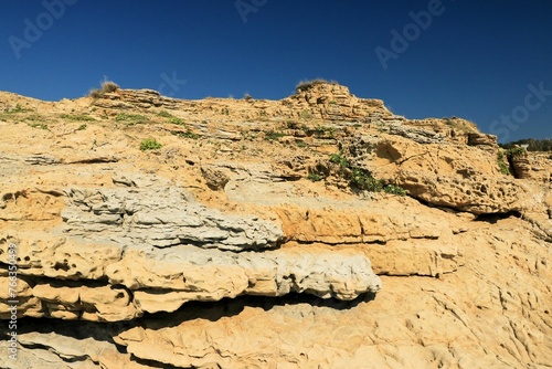 nature sandstone in Lopar on the island Rab, Croatia