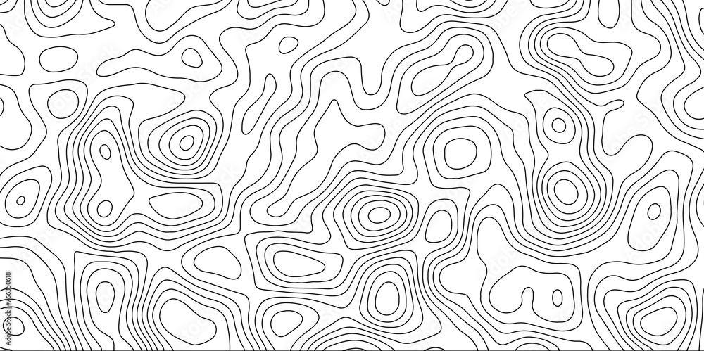 Abstract white topography vector background. Topography map art curve drawing. The concept of conditional geographical pattern and topography. Vector illustration. - obrazy, fototapety, plakaty 