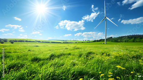 wind, energie, turbine, kraft, elektrizität, himmel, windmühle, umwelt, generator, feld, green, blau, landschaft, natur, alternative, erneuerbar, gras, ecology, sommer, technik, bauernhof, windkraftan photo