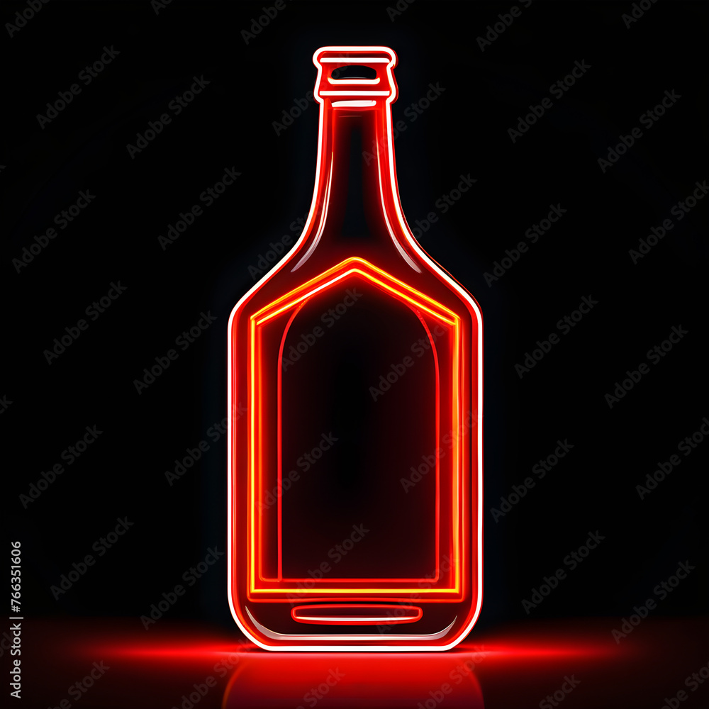 Radiant Red Neon Bottle Icon: Illuminating Your Space with Style(Generative AI) Radiant Red Neon Bottle Icon: Illuminating Your Space with Style(Generative AI)