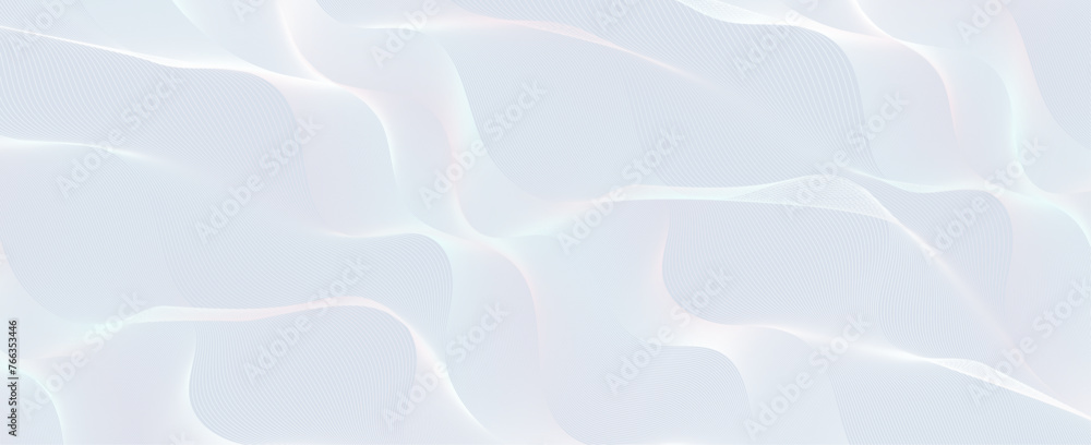 Abstract background with white holographic line pattern in luxury pastel colors. Premium horizontal vector design template for business banner, prestigious voucher, wedding invitation. - obrazy, fototapety, plakaty 