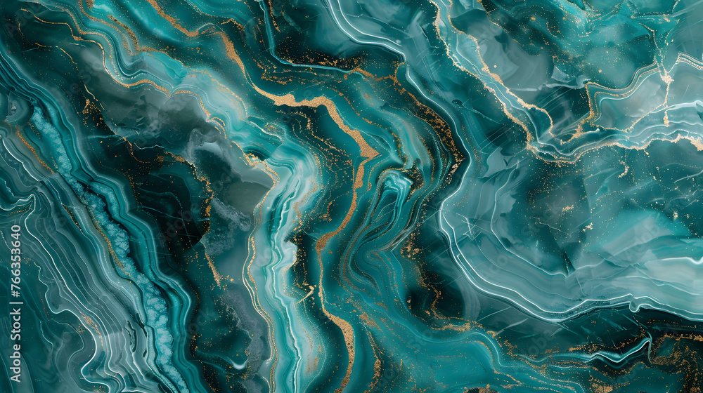 Beautiful abstract background. Golden and turquoise mixed acrylic paints. Marble texture Beautiful abstract background. Golden and turquoise mixed acrylic paints. Marble texture