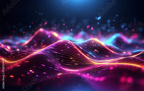 Pink and Blue glowing futuristic abstract background, Fantastic wallpaper
