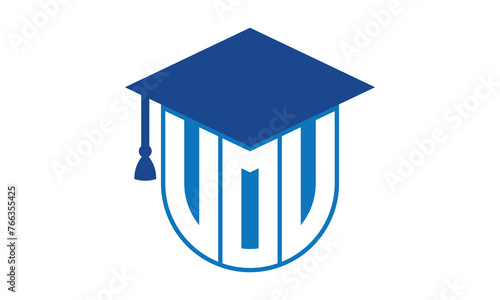 VOV initial letter academic logo design vector template. school college logo, university logo, graduation cap logo, institute logo, educational logo, library logo, teaching logo, book shop, varsity photo