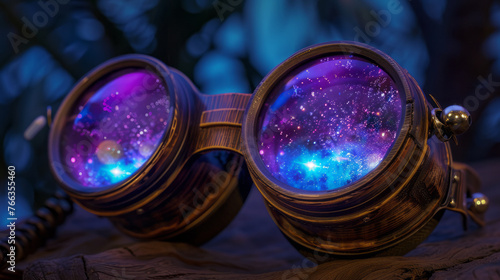 Steampunk goggles with cosmic reflection © Oleksandr