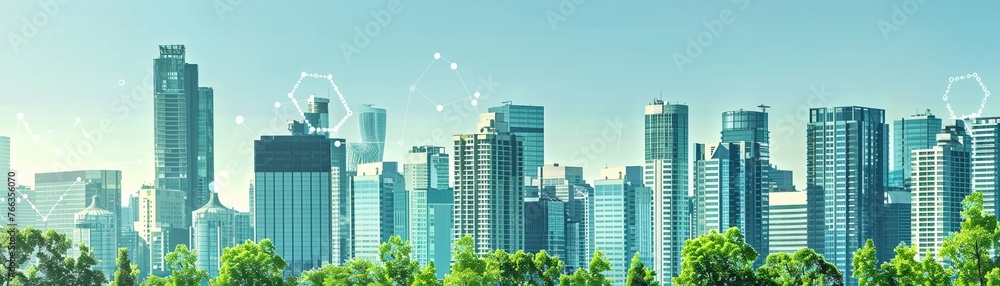 Fototapeta premium Urban efficiency through innovative tech solutions