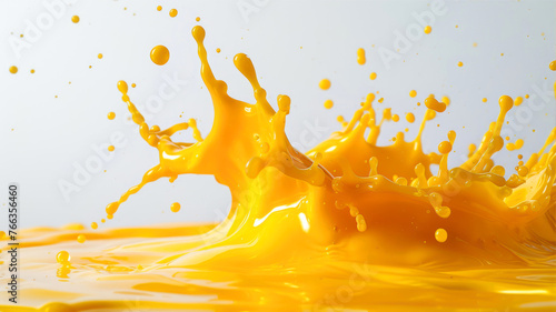 splashing orange juice isolated on white background. beautiful paint splashing © Ula