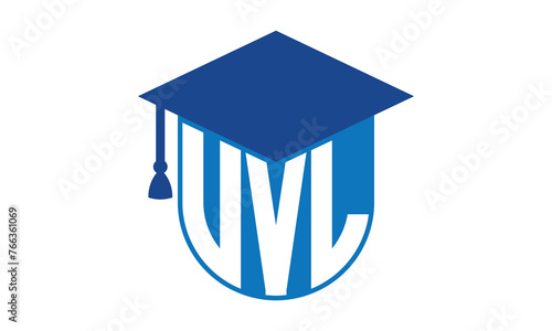 VVL initial letter academic logo design vector template. school college logo, university logo, graduation cap logo, institute logo, educational logo, library logo, teaching logo, book shop, varsity