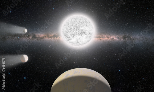 White dwarf star and planets (Another system) "Elements of this image furnished by NASA" 