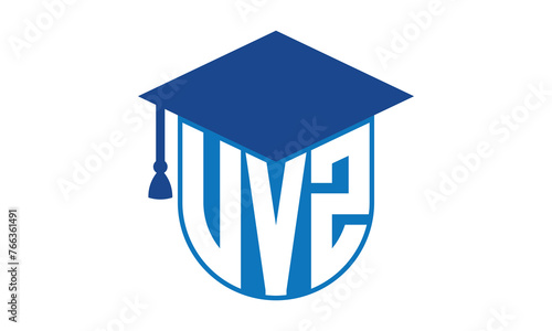 VVZ initial letter academic logo design vector template. school college logo, university logo, graduation cap logo, institute logo, educational logo, library logo, teaching logo, book shop, varsity
