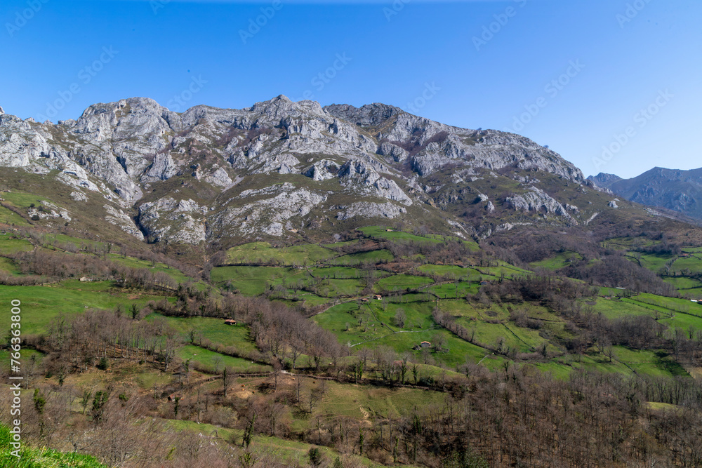 Wonderful landscape of the route to Peña Mea, a classic Asturian mountain peak. Aller, Laviana, Spain. Wonderful landscape of the route to Peña Mea, a classic Asturian mountain peak. Aller, Laviana, Spain.