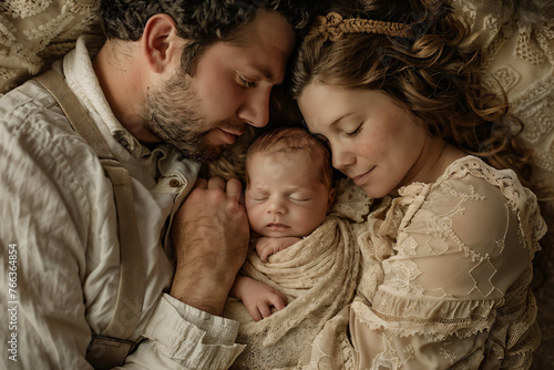 Newborn Wonder: a precious moments of a newborn baby's first days, surrounded by loving family members.