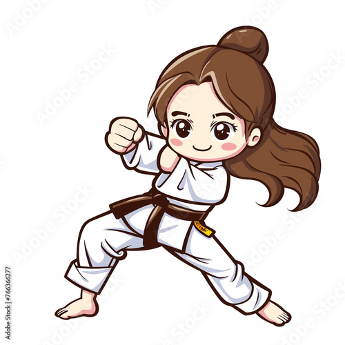 Korean traditional martial arts. Taekwondo Character. AI Generative © ImageFusion