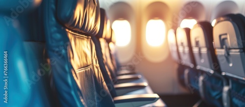 empty seats inside the plane photo