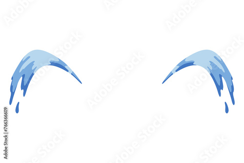 Cartoon tear drops icon. Sorrow cry streams, tear blob. Crying fluid, falling blue water drops. Isolated vector for sorrowful character weeping expression. Wet grief droplets