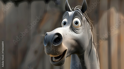 Fun horse 3d illustration
