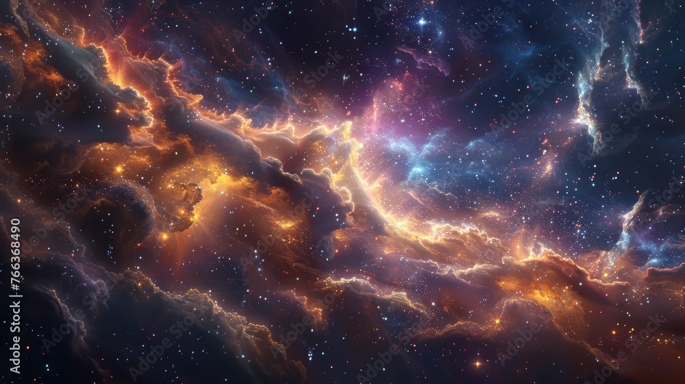 Captivating Cosmic Eruption:A Mesmerizing Interstellar Spectacle of Celestial Splendor - obrazy, fototapety, plakaty 