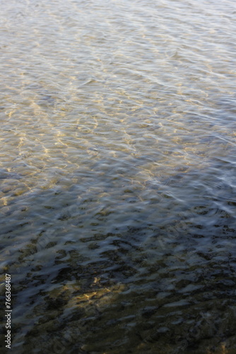 Shallow water along the lake front.