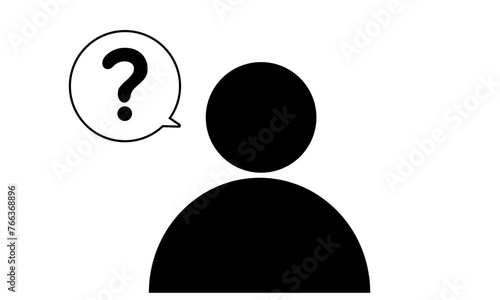 考える人　ピクトグラム　はてなマーク　疑問　吹き出し	