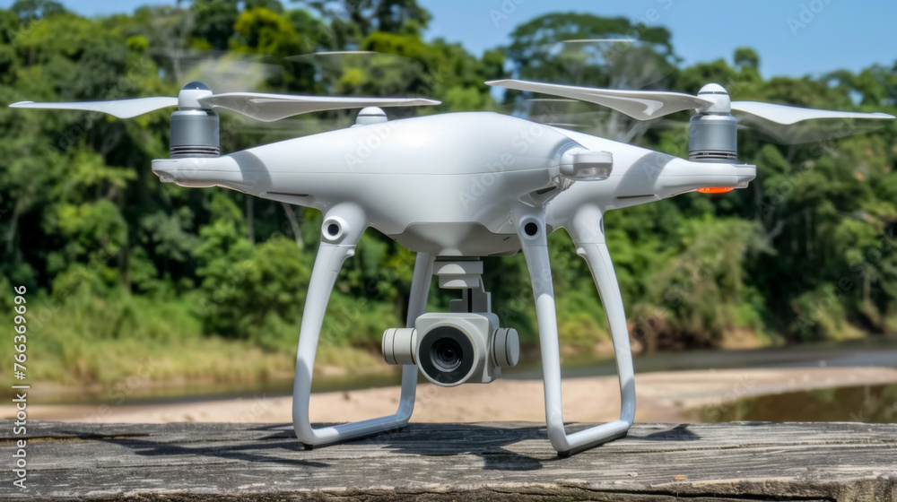 Delight in the awe-inspiring sight of a drone hovering above the lush rainforests and exotic wildlife of the Delight in the awe-inspiring sight of a drone hovering above the lush rainforests and exotic wildlife of the