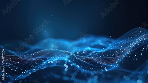 dark blue abstract technology wave background