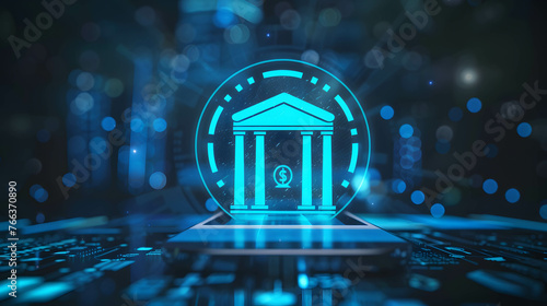 Bank on digital technology network, virtual bank or online banking, virtual bank operate entirely online, providing customers with digital financial services without physical branches