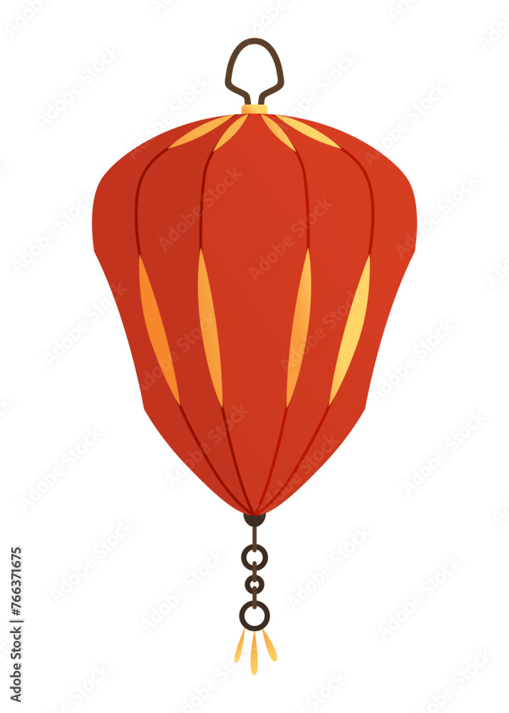 Obraz premium Asian cartoon lanterns, icon. Chinese festival lantern, traditional decoration for asian. Chinatown and Chinatown festival paper lantern element. Vector illustration on white background