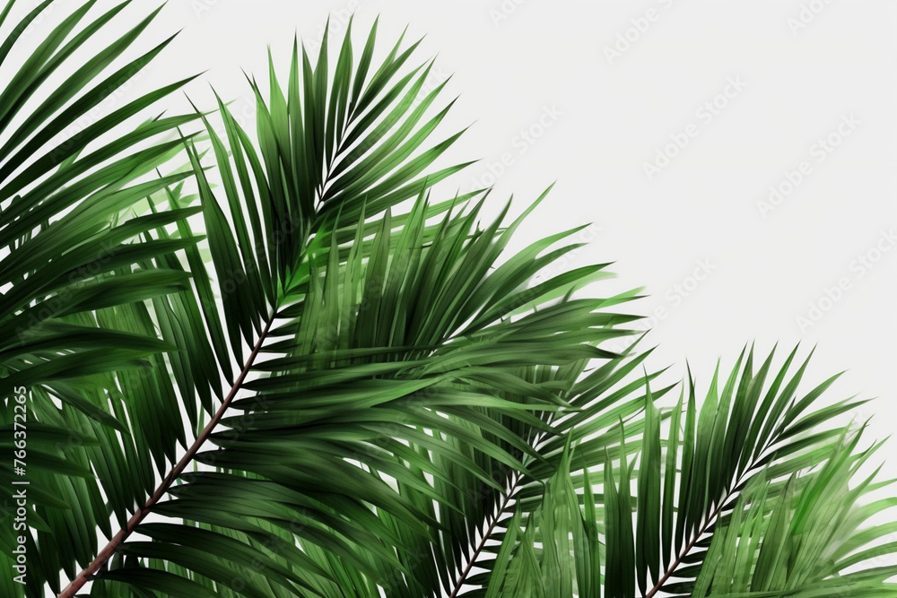 palm tree leaves isolared on white background, created using generative AI tools palm tree leaves isolared on white background, created using generative AI tools