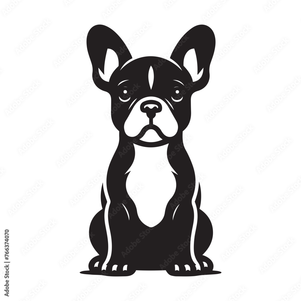 French Bulldog Vector, French Bulldog silhouette