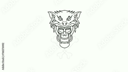 tiger with skull head tribal tattoo drawing videos
