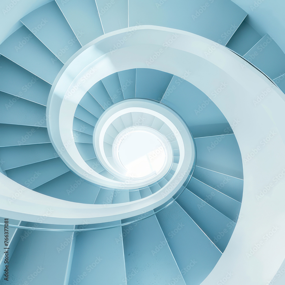 Fototapeta premium Spiral staircase Modern Architecture detail Abstract Background 