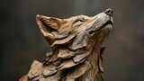 Weathered Driftwood Sculpture with Unique Organic Texture and Pattern