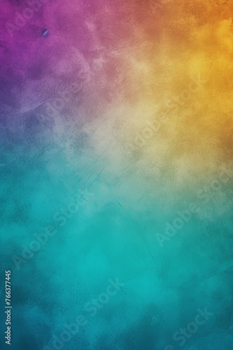 Teal purple orange, a rough abstract retro vibe background template or spray texture color gradient