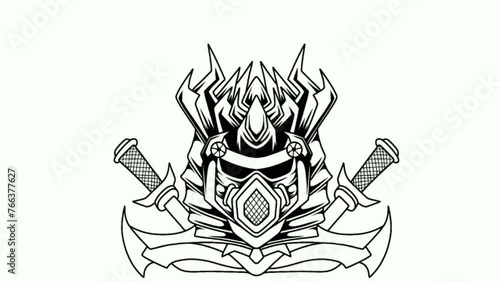 sketching drawing of japanese samurai oni mask videos