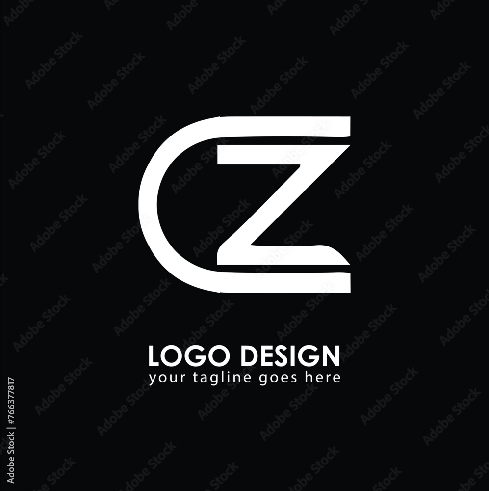 CZ CZ Logo Design, Creative Minimal Letter CZ CZ Monogram - obrazy, fototapety, plakaty 