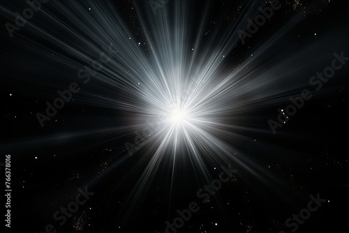 White light flare isolated black background