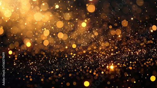 Glittering Christmas Night: Abstract Background with Shiny Sparkles and Defocused Lights