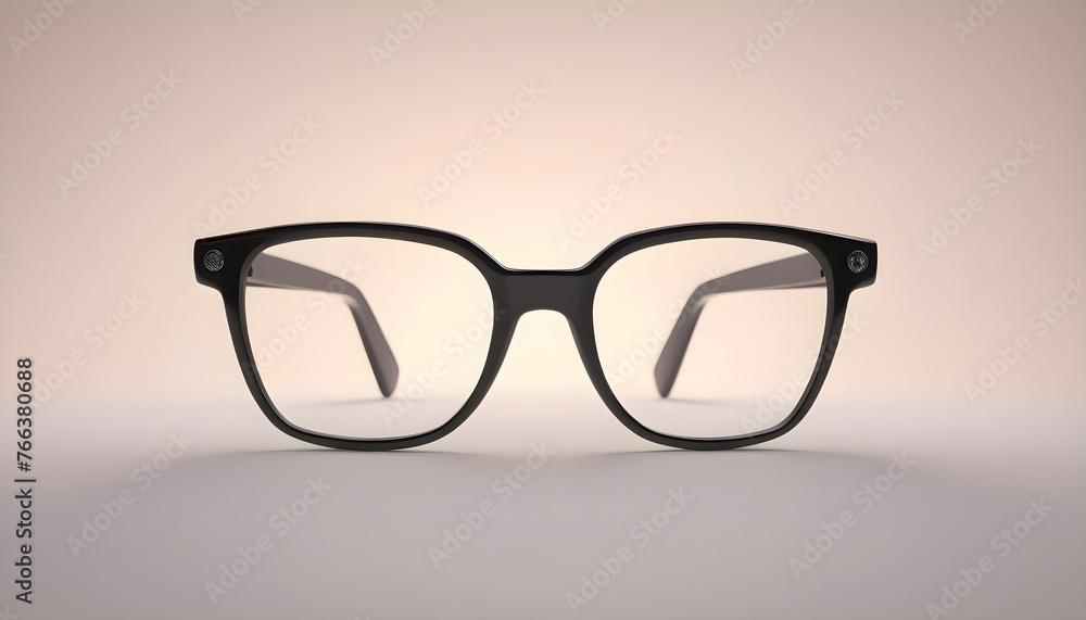 Elegant Eyewear: Sleek Glasses on Minimalist Background - Hand Edited Generative AI