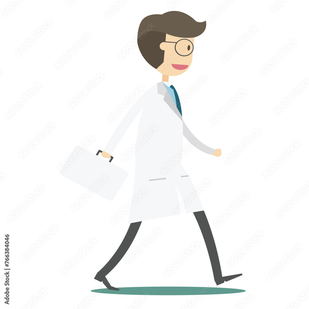 male doctor who was walking towards the hospital