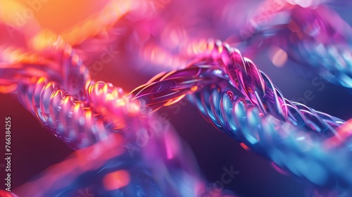 3D x-ray cables tangled electrified in pastel spectrum photo