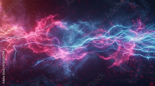 3D x-ray of electric circuit pastel lightning strikes © Thanapipat