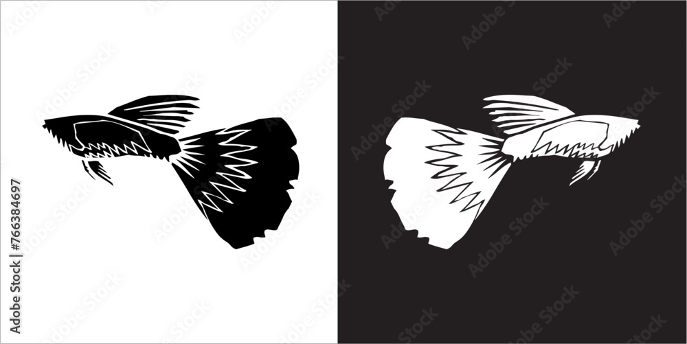 Obraz premium Illustration vector graphics of fish icon